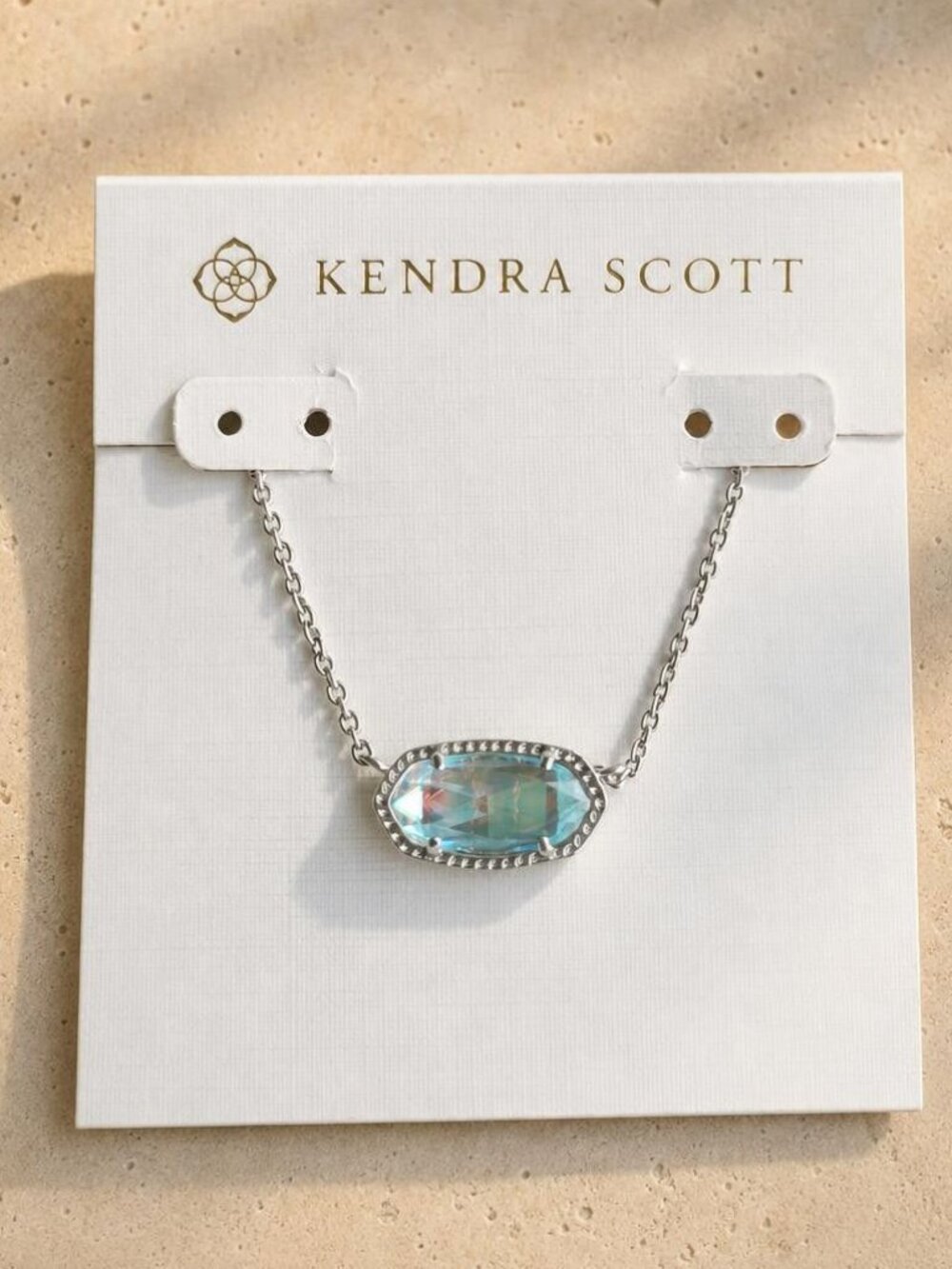 Kendra Scott Elisa Silver Dichroic Glass Pendant Necklace